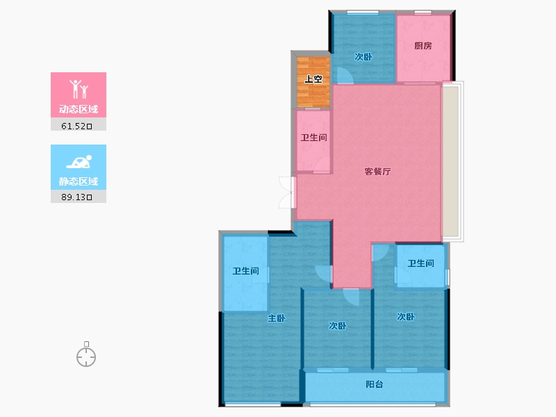 浙江省-杭州市-秦望府-142.53-户型库-动静分区