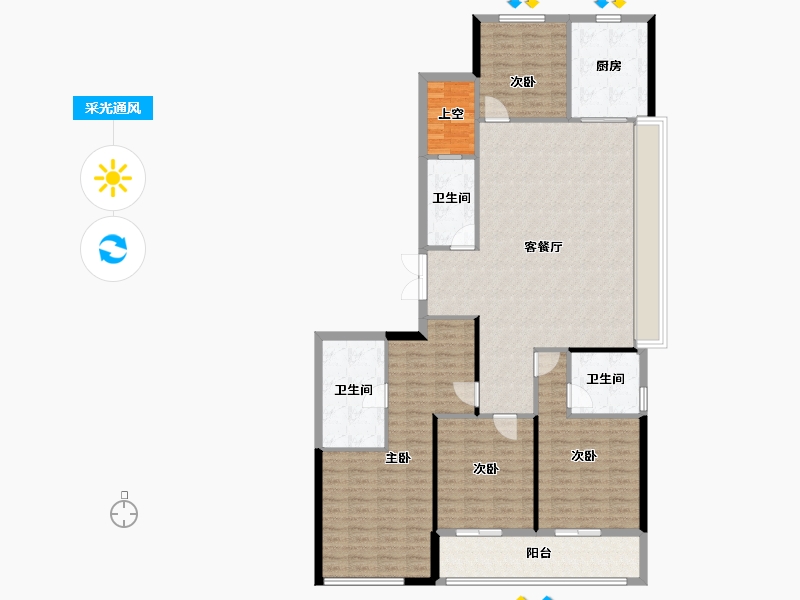 浙江省-杭州市-秦望府-142.53-户型库-采光通风