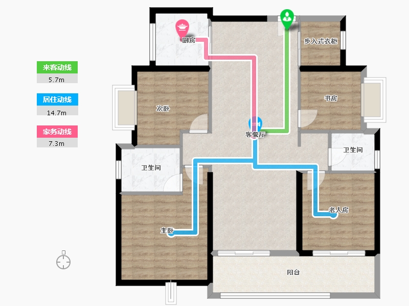 广东省-东莞市-万科瑧山悦花园-114.21-户型库-动静线