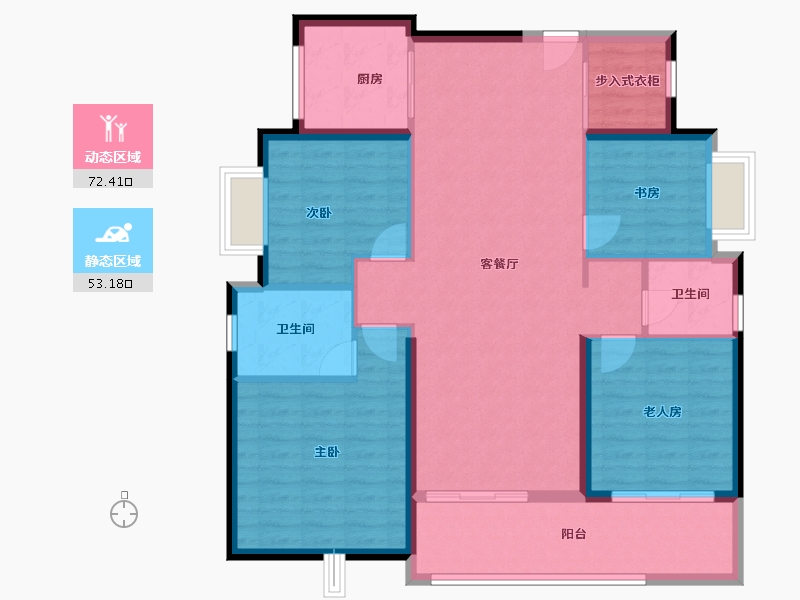 广东省-东莞市-万科瑧山悦花园-114.21-户型库-动静分区