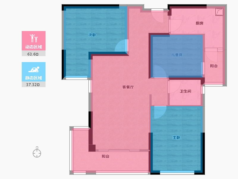 广西壮族自治区-南宁市-幸福里B区-134.00-户型库-动静分区