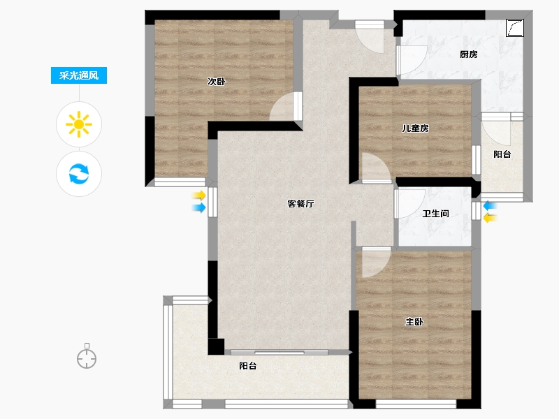 广西壮族自治区-南宁市-幸福里B区-134.00-户型库-采光通风