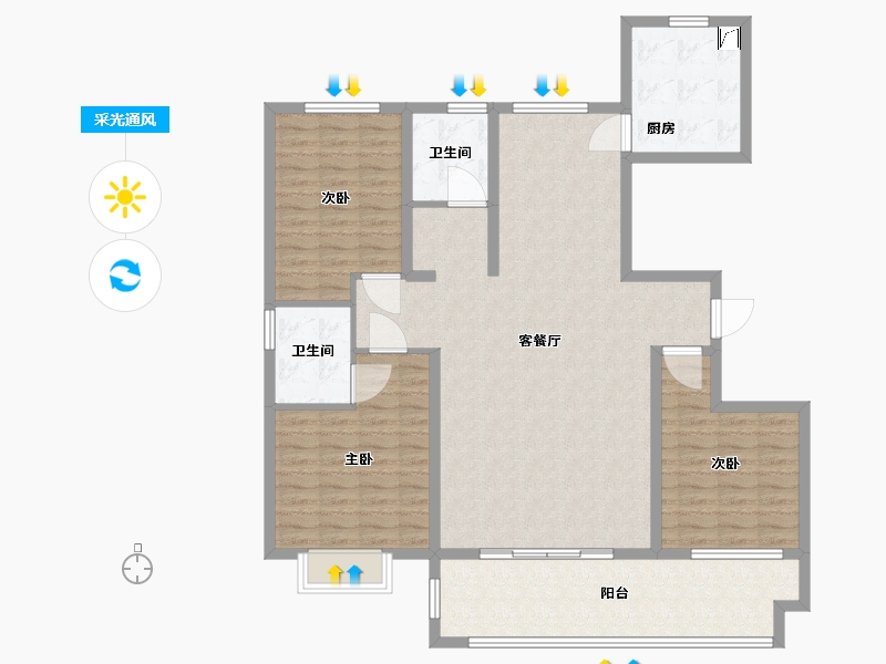 山东省-临沂市-西城名著-130.50-户型库-采光通风