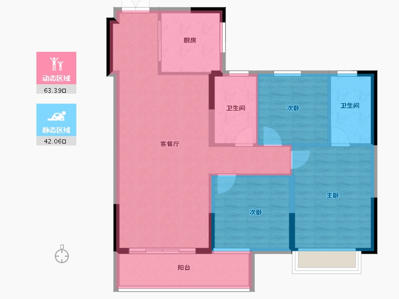 湖北省-武汉市-山海观-95.37-户型库-动静分区