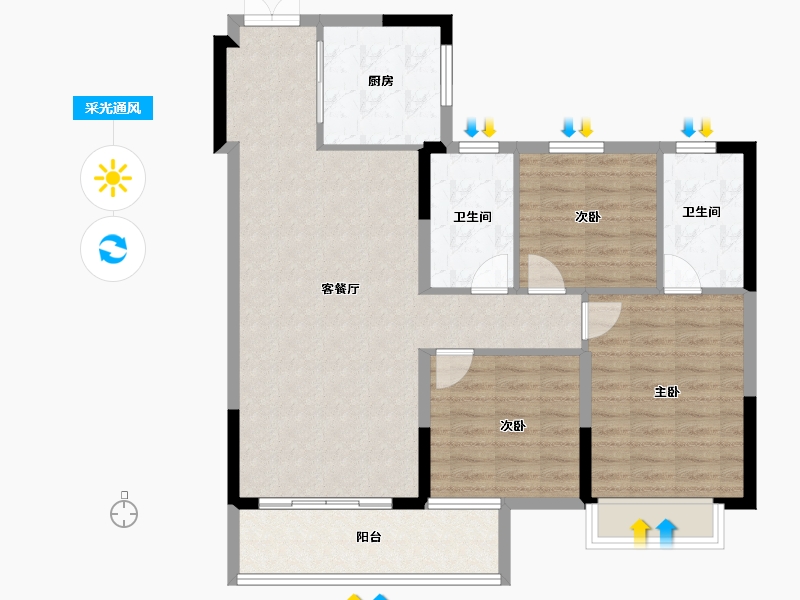 湖北省-武汉市-山海观-95.37-户型库-采光通风