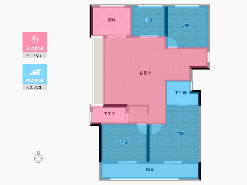 浙江省-杭州市-绿城江上臻园-99.42-户型库-动静分区