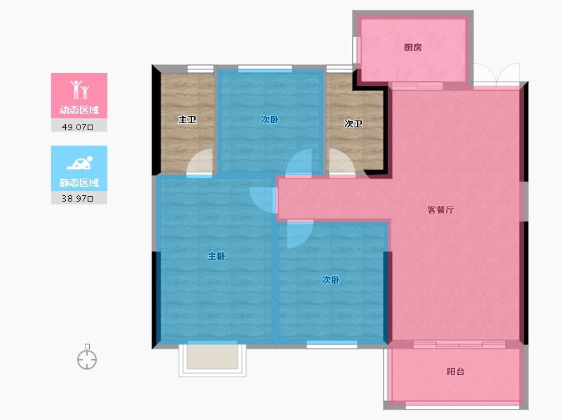 湖北省-咸宁市-同惠上和城-89.06-户型库-动静分区