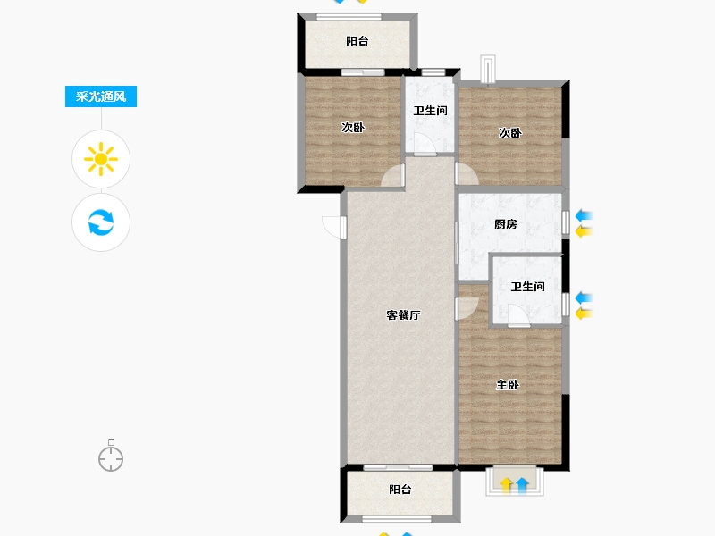 湖北省-武汉市-交投合盛嘉园-112.99-户型库-采光通风