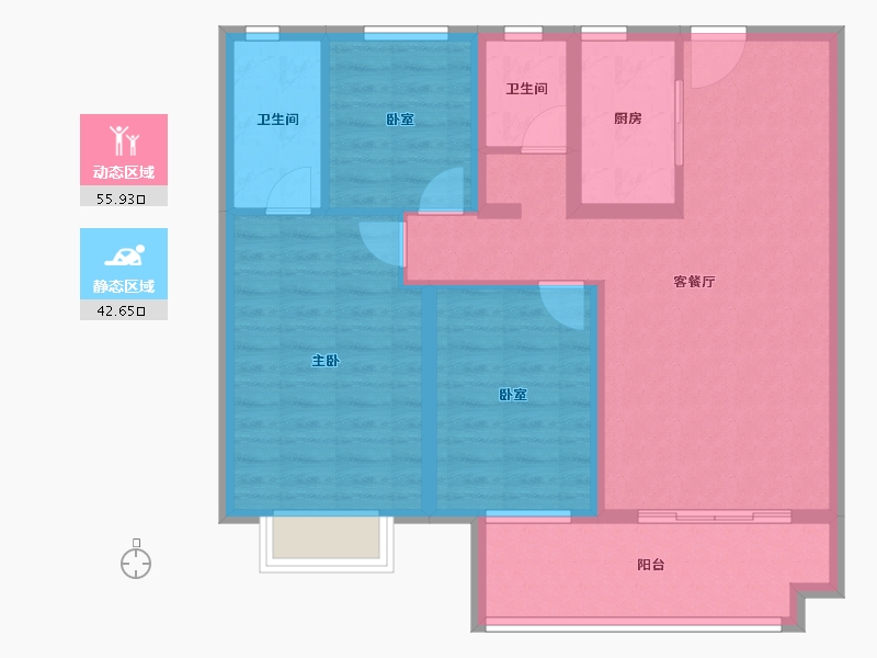 云南省-昭通市-凤凰幸福里-88.01-户型库-动静分区