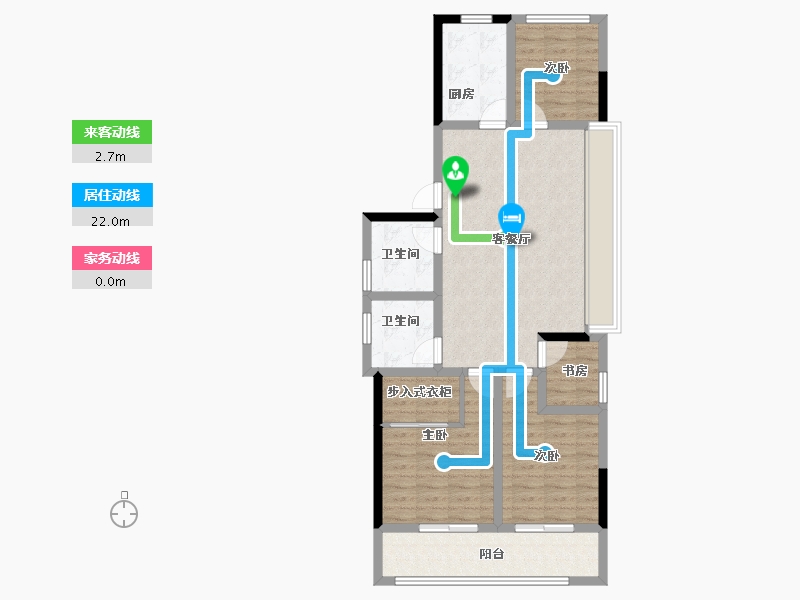 浙江省-杭州市-联发阳光城檀境里-88.54-户型库-动静线