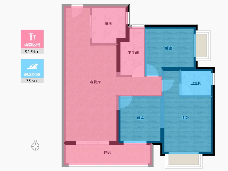 云南省-昆明市-大华锦绣山海-77.92-户型库-动静分区