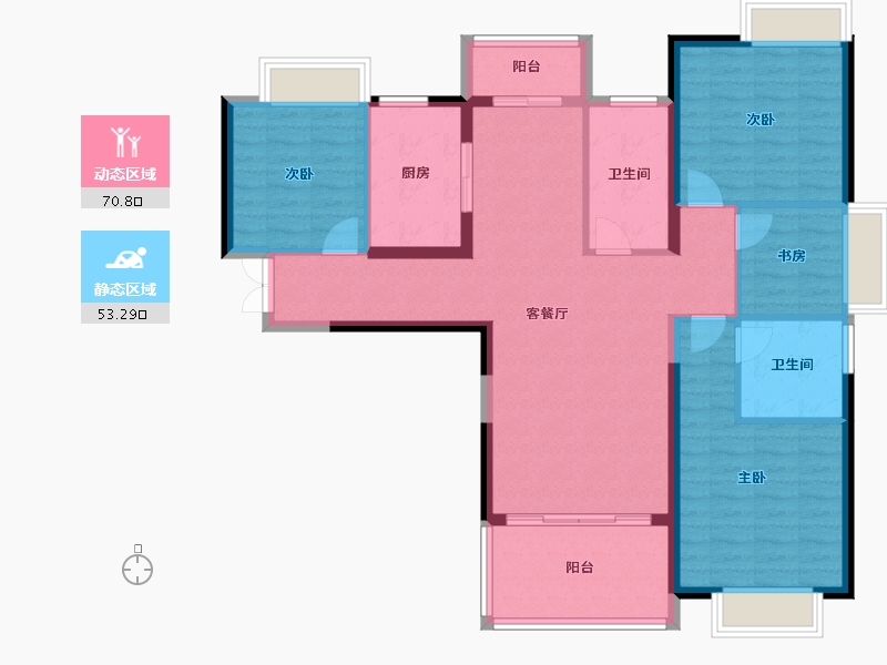 湖北省-武汉市-山海观-111.73-户型库-动静分区