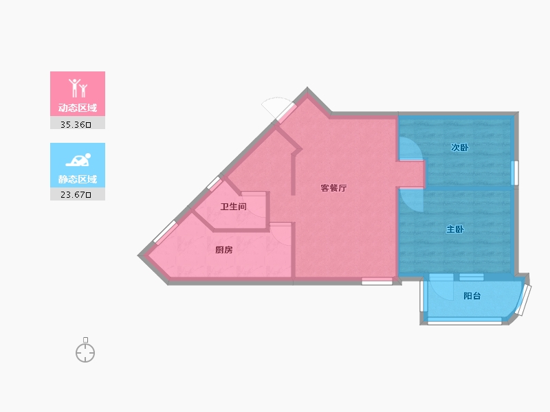 北京-北京市-苗圃东里-58.00-户型库-动静分区