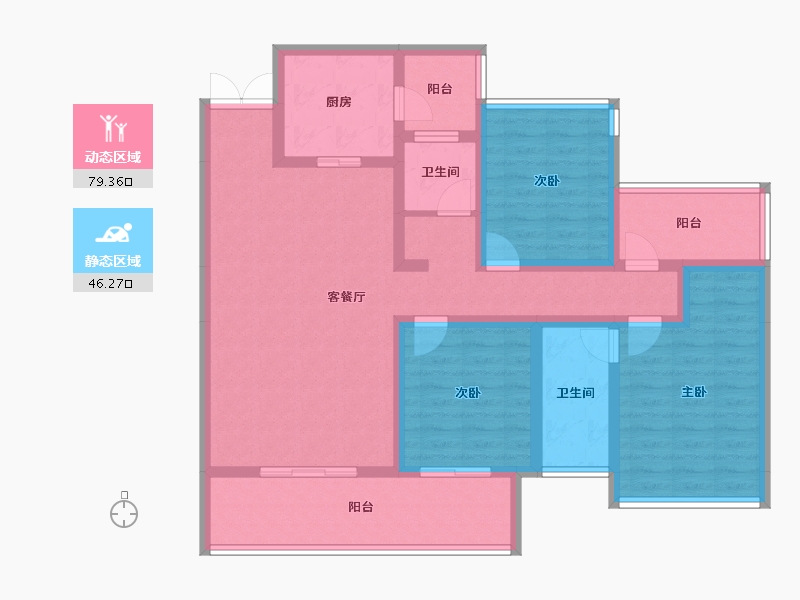 云南省-昭通市-镇雄晟锦鄉悦南湾-110.82-户型库-动静分区