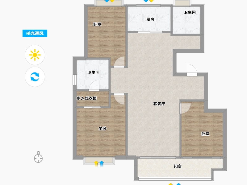 湖北省-武汉市-中交泓园-90.30-户型库-采光通风