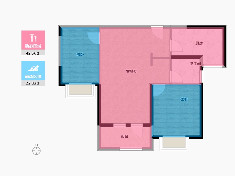 江苏省-南京市-颐居朗诗紫熙府-65.60-户型库-动静分区