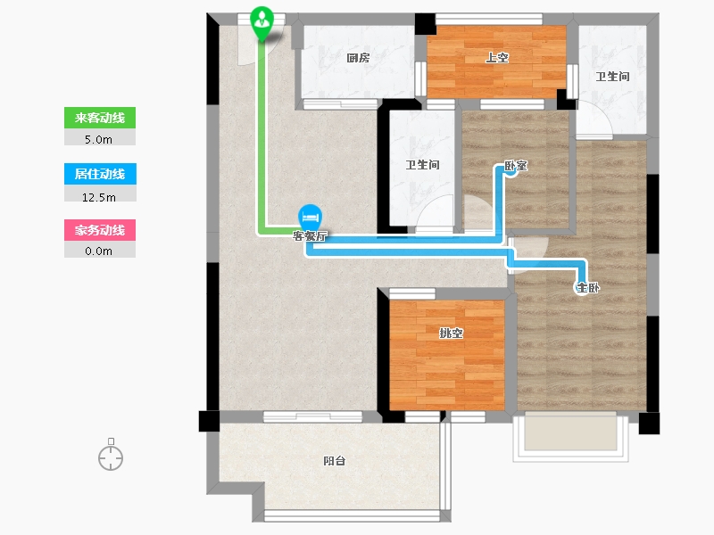 湖南省-怀化市-沅陵碧桂园-77.10-户型库-动静线