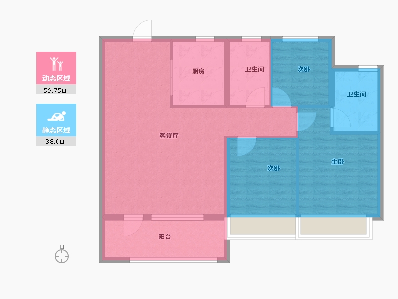 江苏省-南京市-保利阅云台-88.00-户型库-动静分区