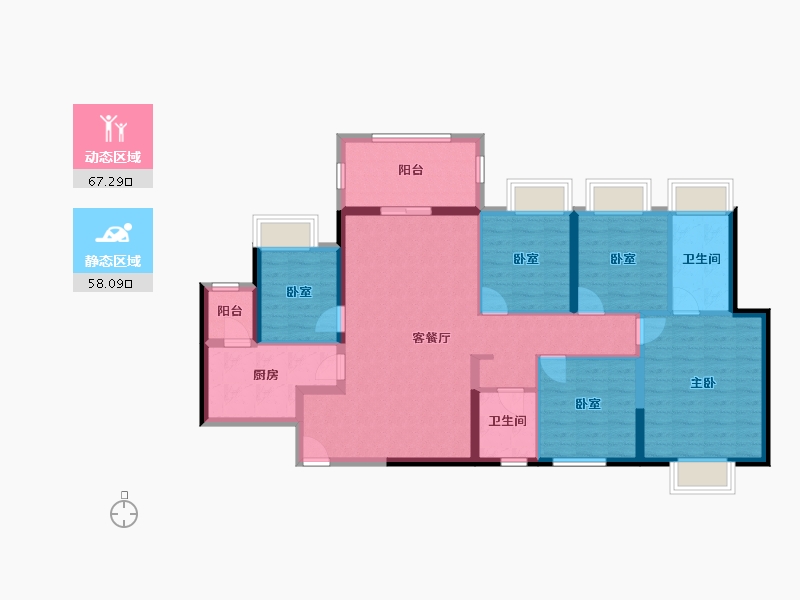 广东省-深圳市-观山瑞苑-127.00-户型库-动静分区