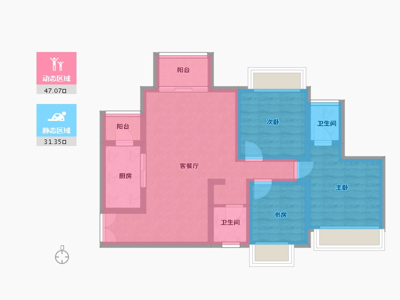 四川省-凉山彝族自治州-九洲·观海云岭-68.19-户型库-动静分区