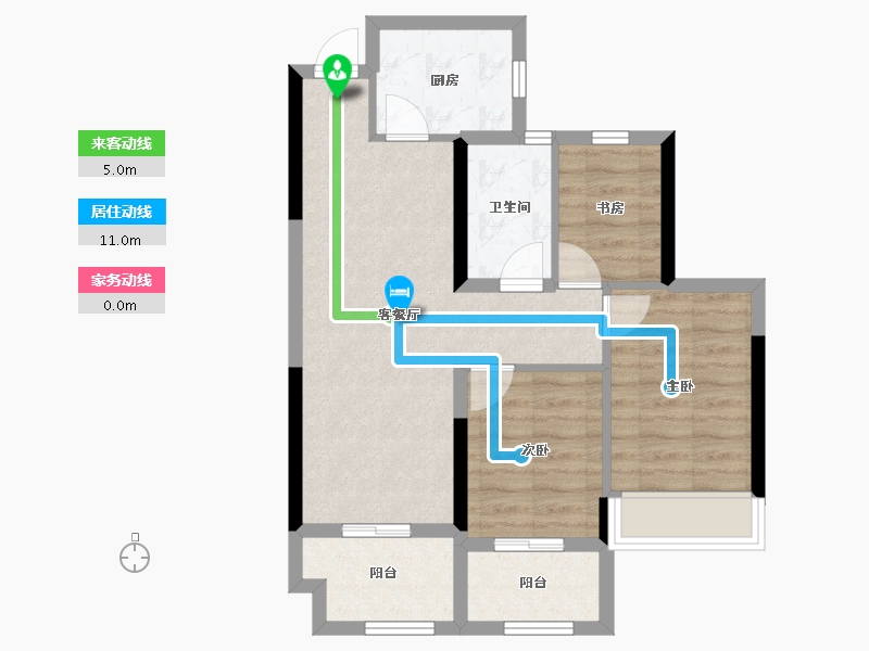 浙江省-嘉兴市-金城.祥新云境府-63.60-户型库-动静线