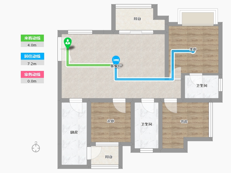 四川省-凉山彝族自治州-九洲·观海云岭-69.38-户型库-动静线