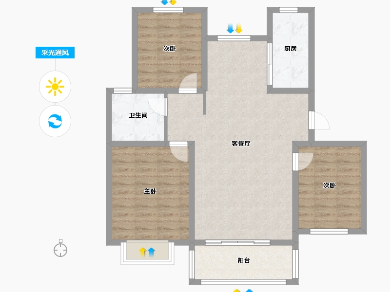 山西省-运城市-荀子苑-95.00-户型库-采光通风