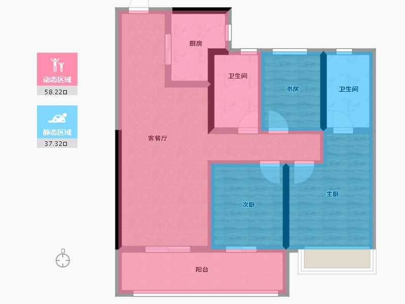 湖北省-武汉市-武汉二十四城-83.55-户型库-动静分区