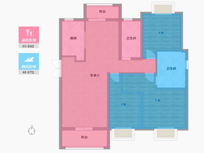 上海-上海市-世茂云图-96.00-户型库-动静分区