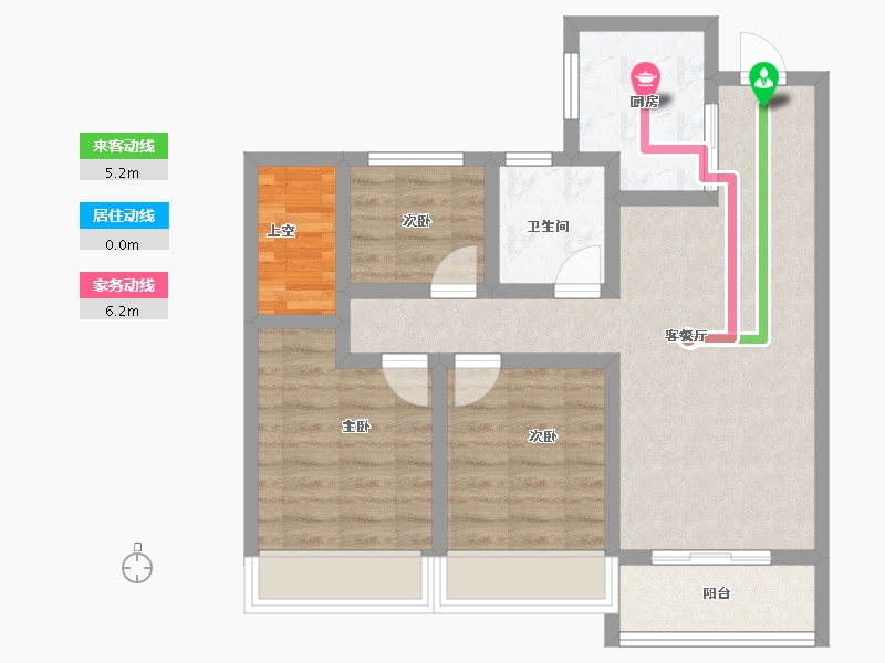 浙江省-杭州市-中天翡玥府-69.76-户型库-动静线