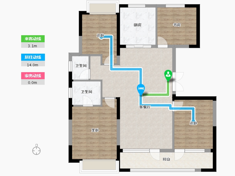 宁夏回族自治区-银川市-香榭金岸-111.78-户型库-动静线