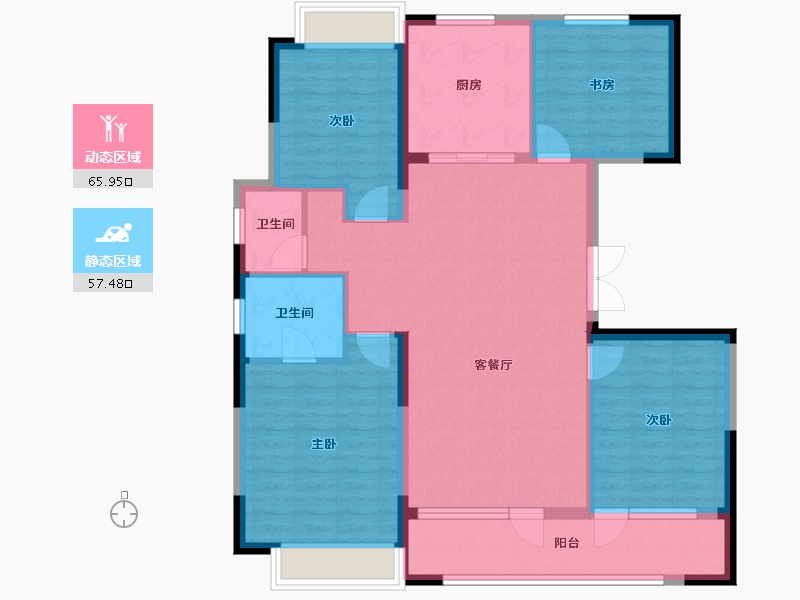 宁夏回族自治区-银川市-香榭金岸-111.78-户型库-动静分区