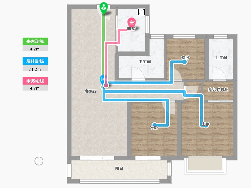 湖北省-武汉市-中粮光谷祥云-103.00-户型库-动静线