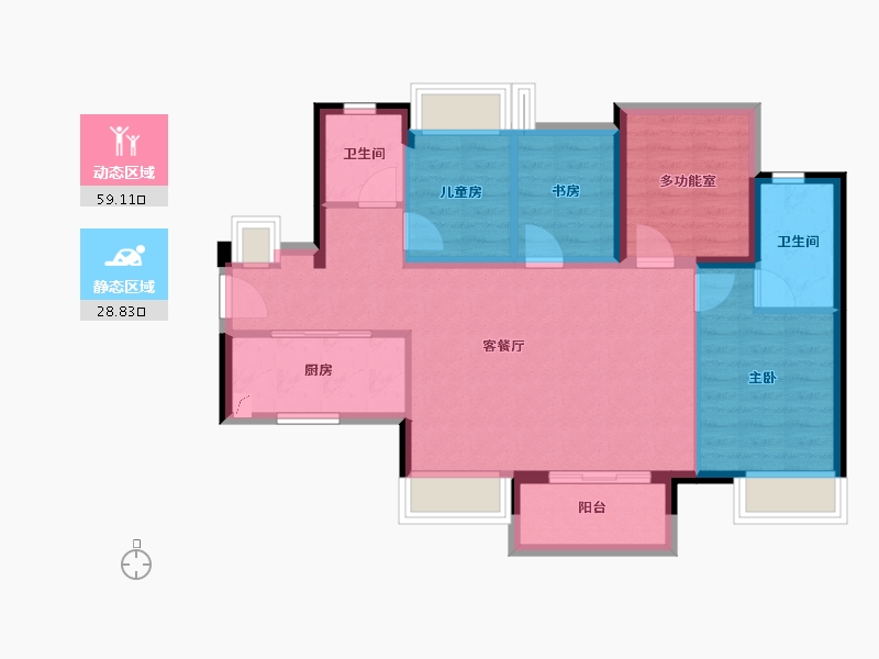 广东省-珠海市-万科琴澳传奇-78.40-户型库-动静分区