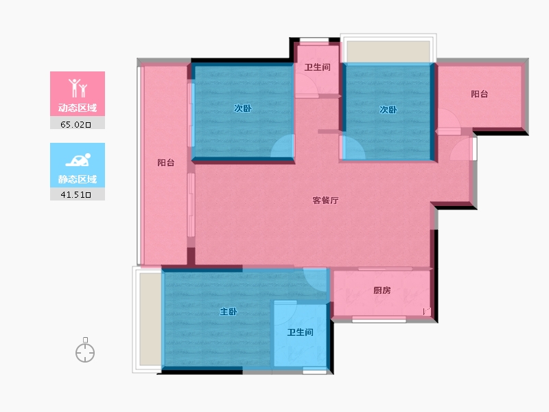 广东省-惠州市-保利鹿江来-95.29-户型库-动静分区