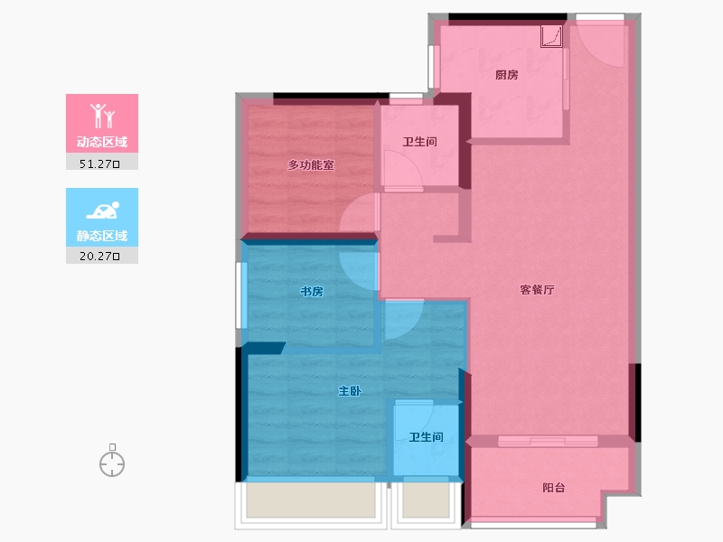 广东省-珠海市-万科琴澳传奇-63.20-户型库-动静分区