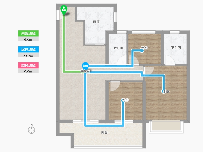 陕西省-咸阳市-金科集美嘉悦-86.41-户型库-动静线