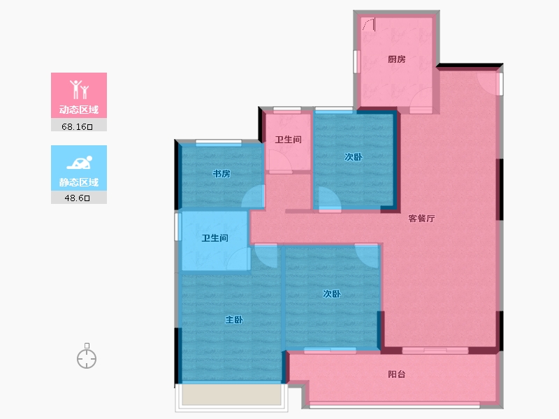 浙江省-宁波市-蓝光&碧桂园悦未来嘉苑-105.06-户型库-动静分区