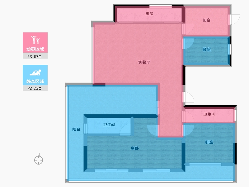 浙江省-杭州市-滨湖天地-112.01-户型库-动静分区