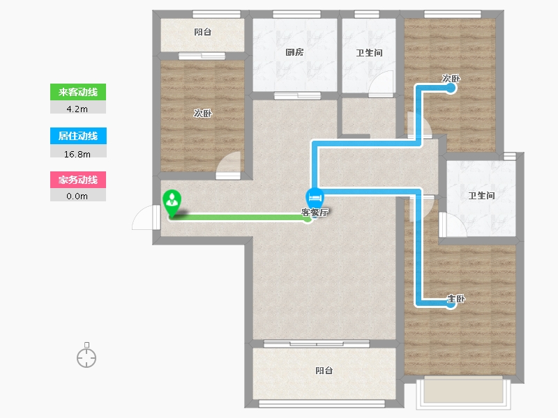 陕西省-咸阳市-沣馨苑-107.38-户型库-动静线