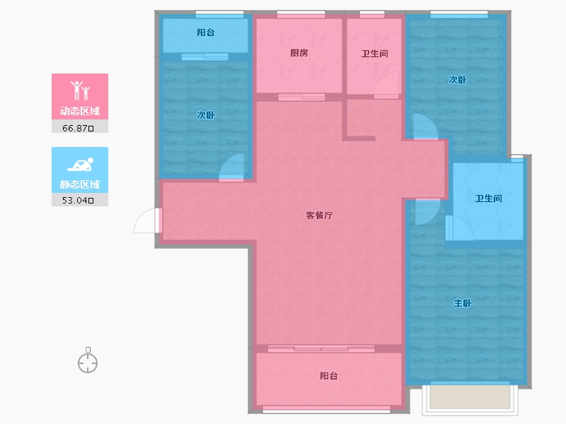 陕西省-咸阳市-沣馨苑-107.38-户型库-动静分区