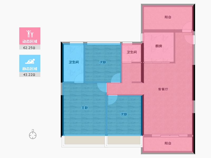 广东省-惠州市-保利鹿江来-95.17-户型库-动静分区