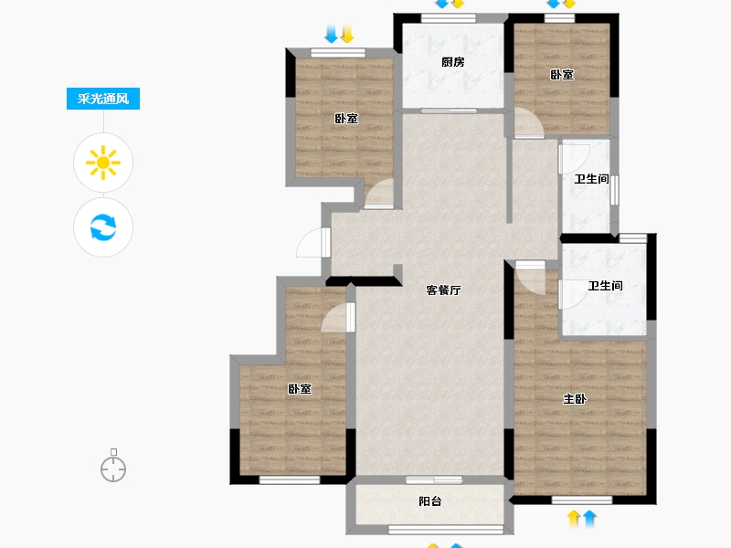 天津-天津市-九和府-109.60-户型库-采光通风