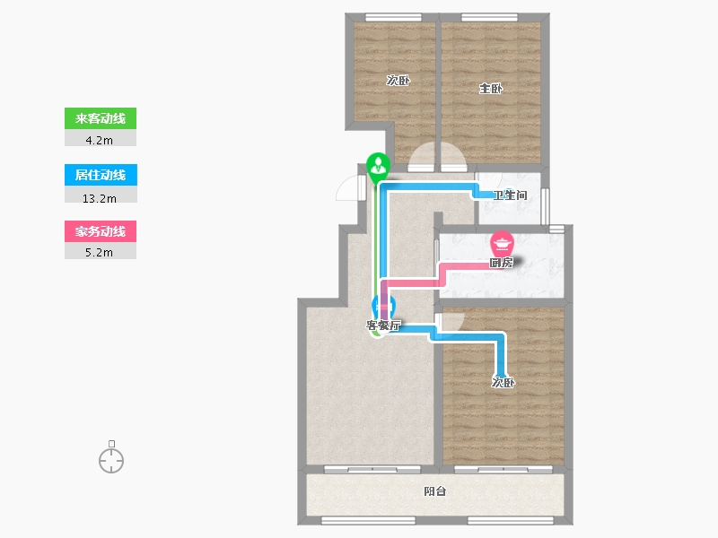 山东省-泰安市-东平文轩华庭-91.23-户型库-动静线