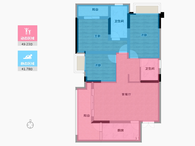 重庆-重庆市-金科南山-80.03-户型库-动静分区