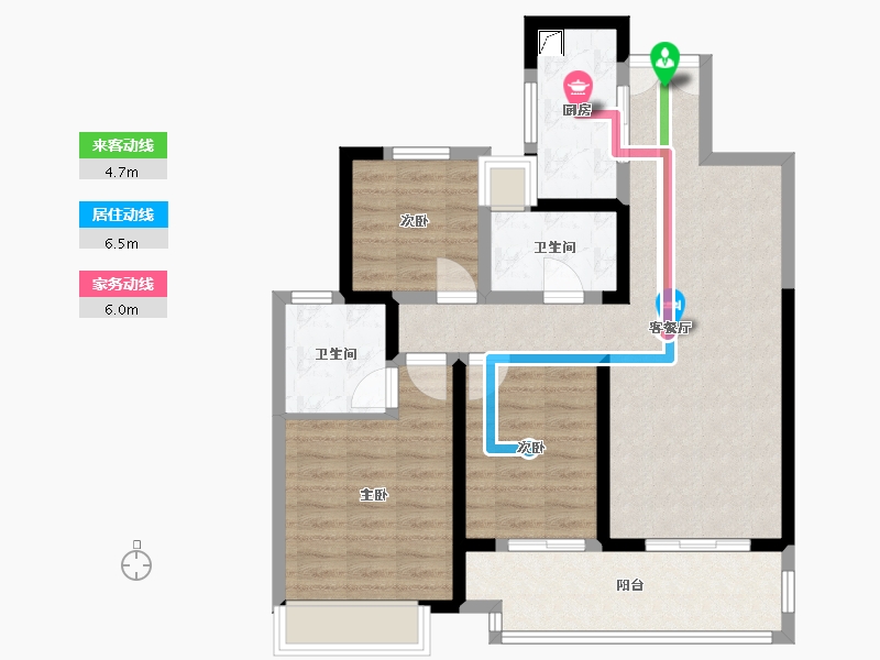 江苏省-盐城市-吾悦和府-118.00-户型库-动静线