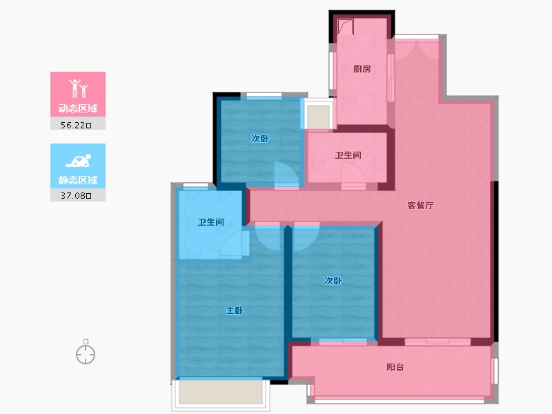 江苏省-盐城市-吾悦和府-118.00-户型库-动静分区