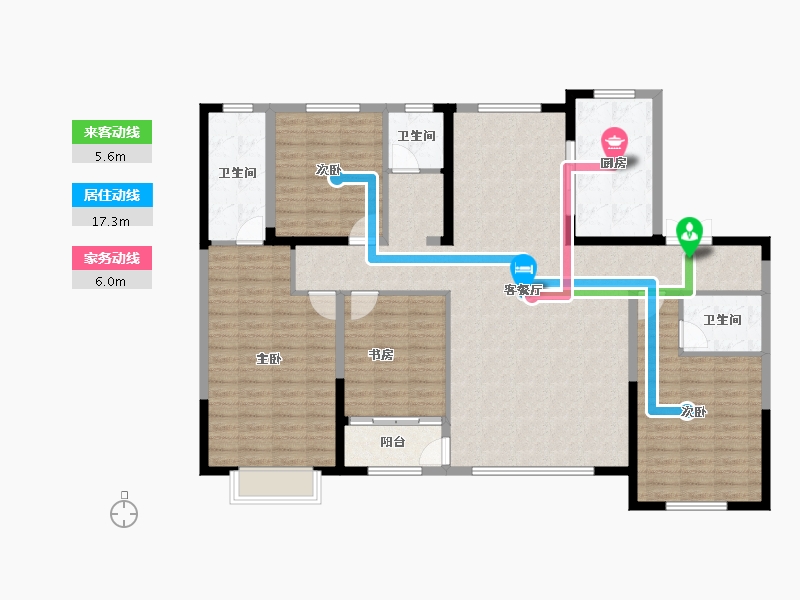 宁夏回族自治区-银川市-香榭金岸-145.80-户型库-动静线