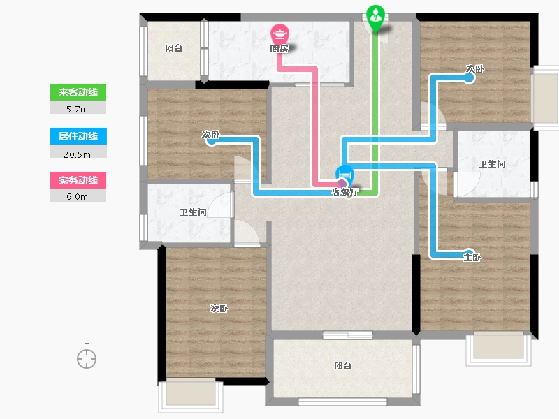 福建省-泉州市-百信·御江帝景-6期-119.00-户型库-动静线