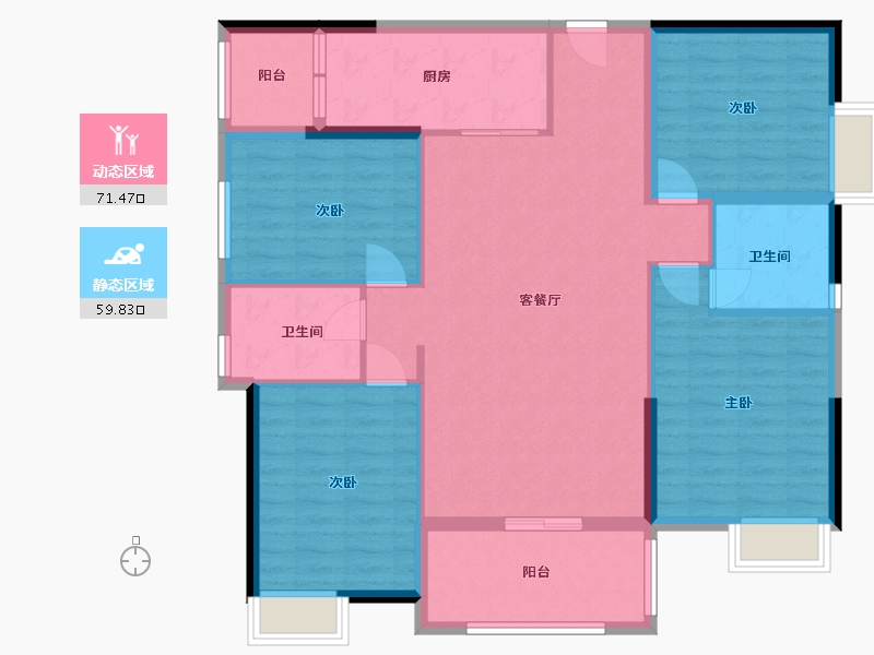 福建省-泉州市-百信·御江帝景-6期-119.00-户型库-动静分区